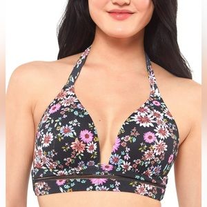 Jessica Simpson Women's Contemporary Posy Fields Halter Bra Swimsuit size small